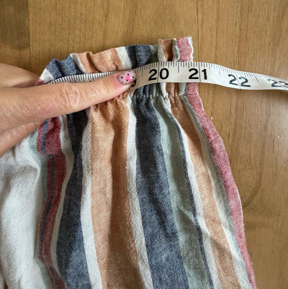 Cato Women's Striped Linen-Blend Wide-Leg Pull-On Pants with Raw Hem Small - Picture 6 of 14